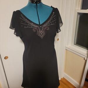 Sheri Martin Teal and Black Dress